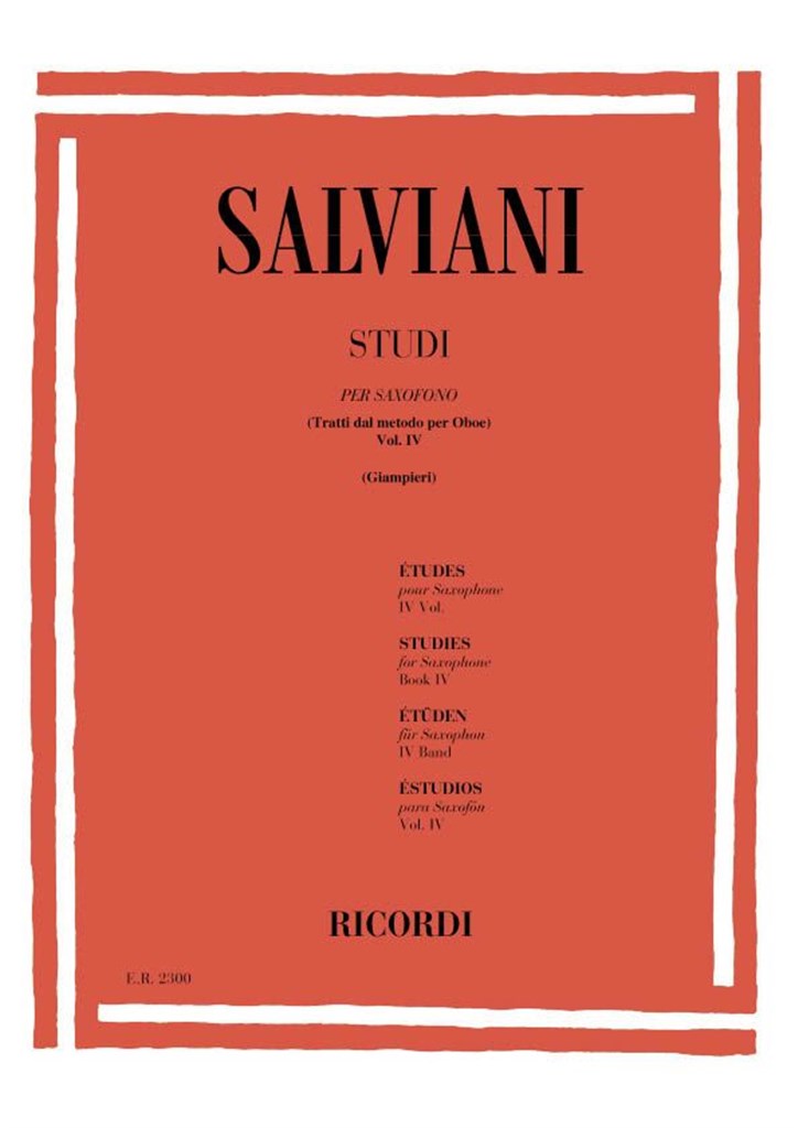 Studi Per Saxofono (Tratti Dal Metodo Per Oboe)